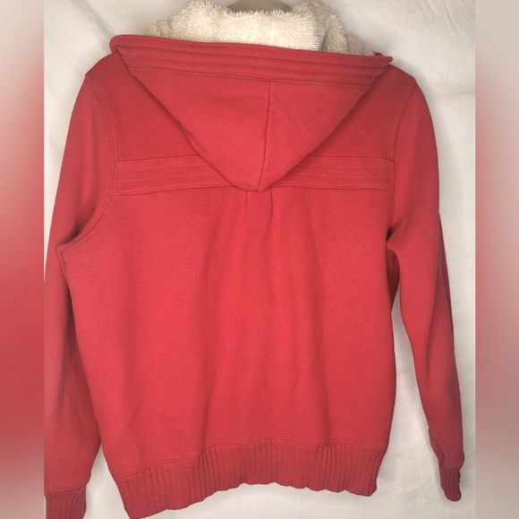 Old Navy Red Hooded Toggle Coat Large Red Exceptionally Nice Warm ♥️ - Picture 4 of 6